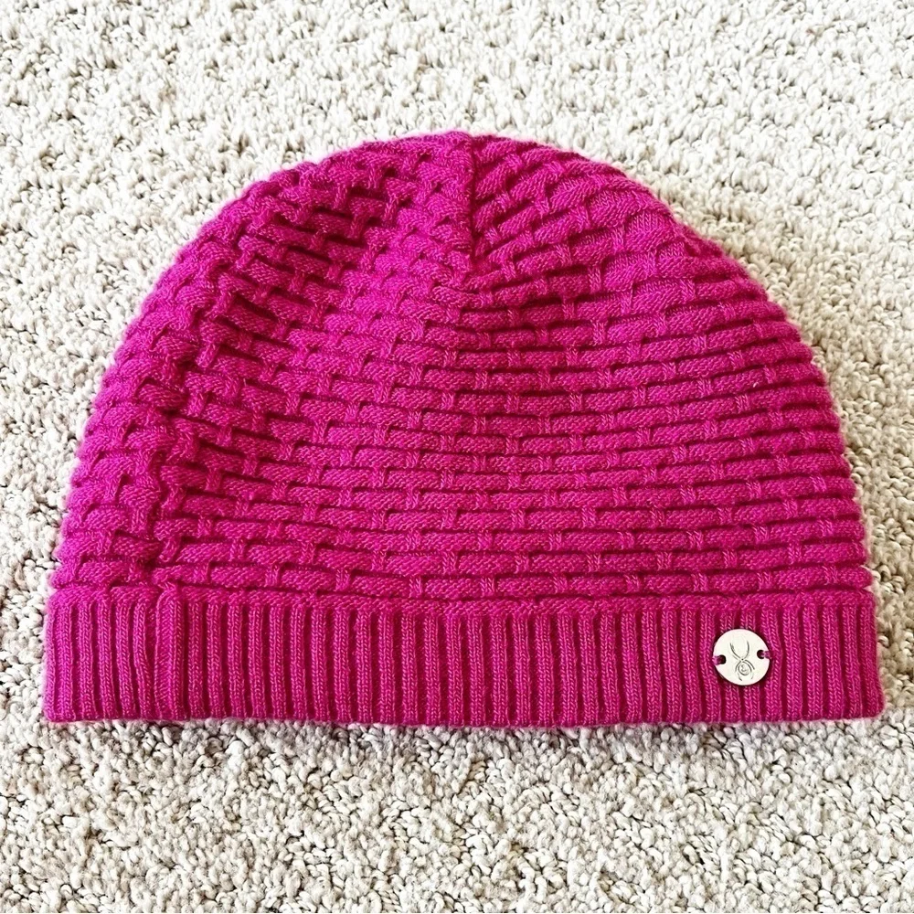 Spyder Bitsy Rosie Hat Girls Beanie OS Pink Blue Flower Knit Fleece Fall Winter